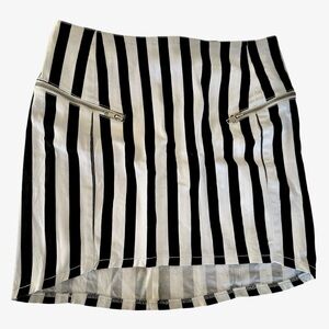 H&M Divided Black and White Striped Denim Skirt